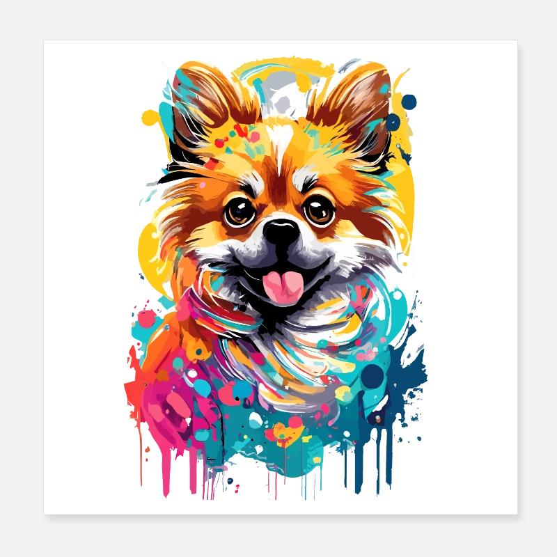 Spitz allemand - Chien de Poméranie Poster 20 x 20 cm