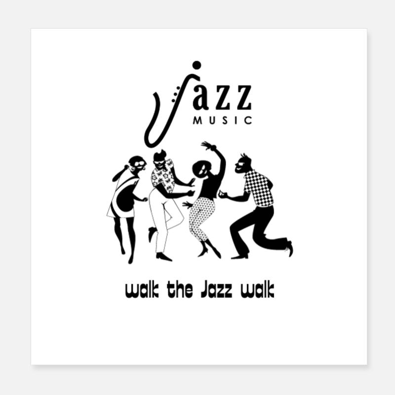 Notes de jazz à la silhouette minimaliste Poster 20 x 20 cm