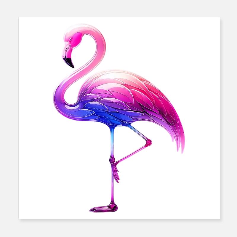 Flamant rose Poster 20 x 20 cm