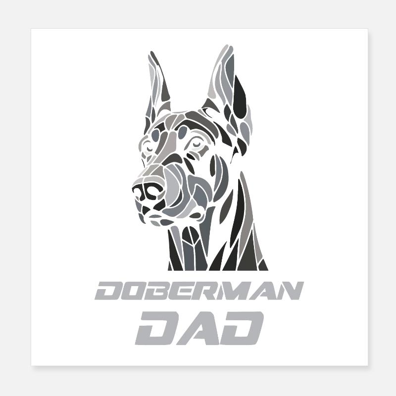 Tête de chien doberman dad Poster 20 x 20 cm