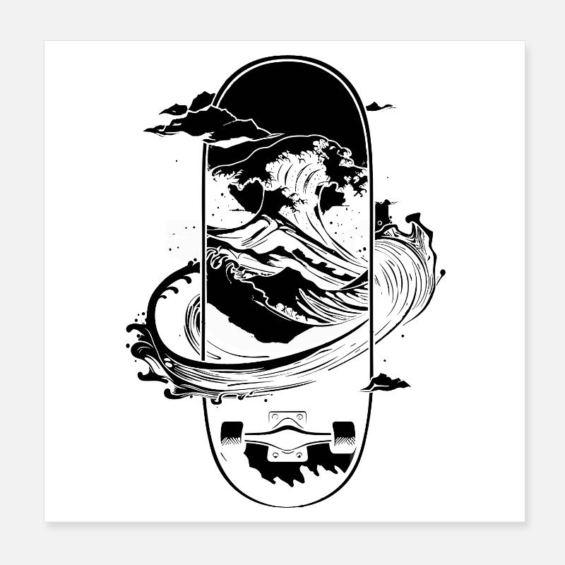 Skateboarding Graphics Poster 8" x 8" (20x20 cm)