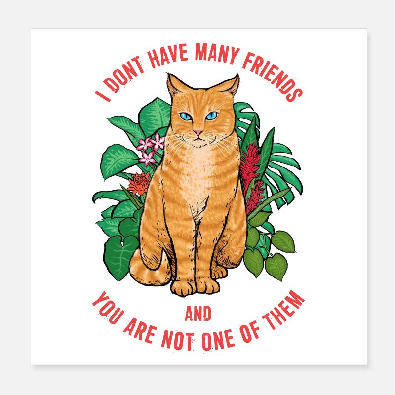 Chat pas sympathique Poster 20 x 20 cm