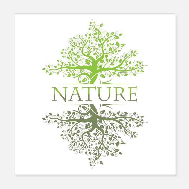 arbre réflexion nature forêt feuille icône logo icône Poster 20 x 20 cm