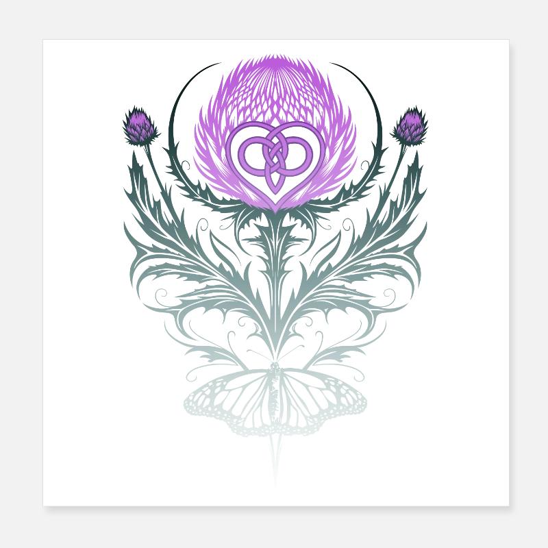 Chardon avec noeud papillon Poster 20 x 20 cm