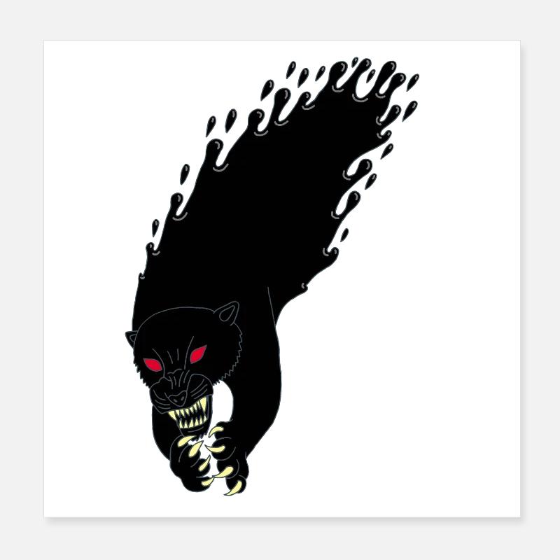 Panthère noire liquide Poster 20 x 20 cm