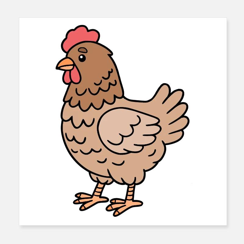 Huhn Hühner Poster 20x20 cm