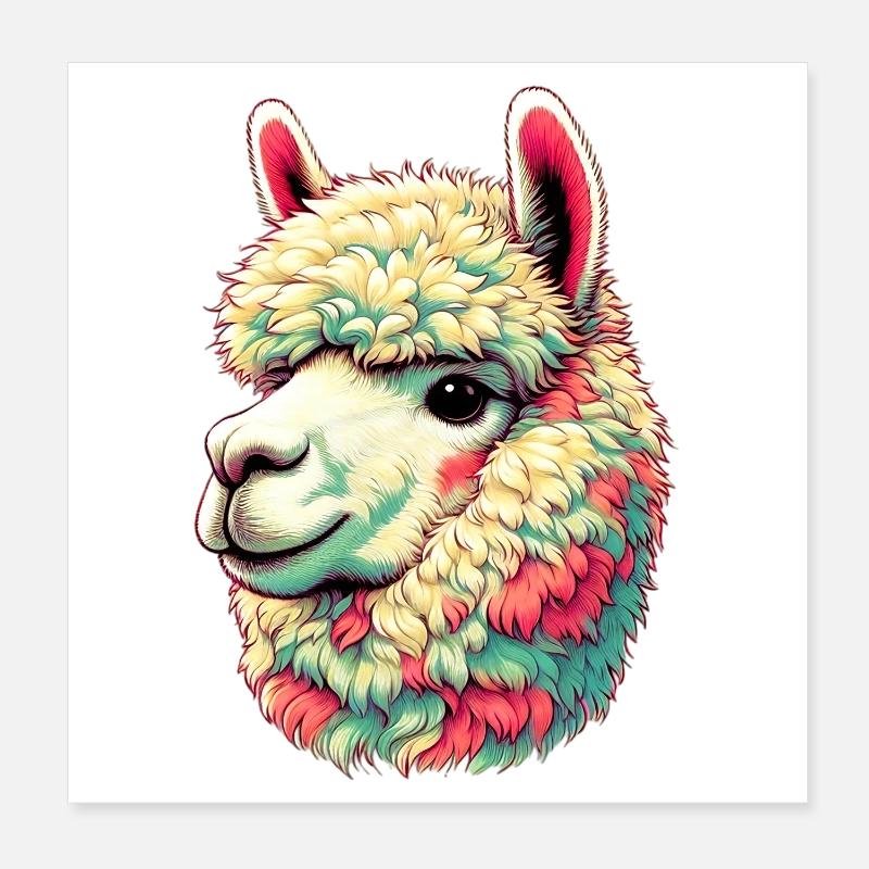 Alpaka Poster 20x20 cm