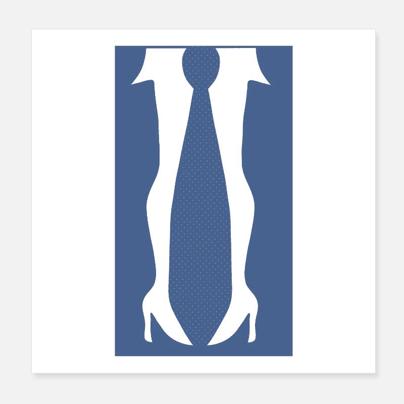 Jambes avec talons hauts ou une cravate dans cet optique amusant Poster 20 x 20 cm