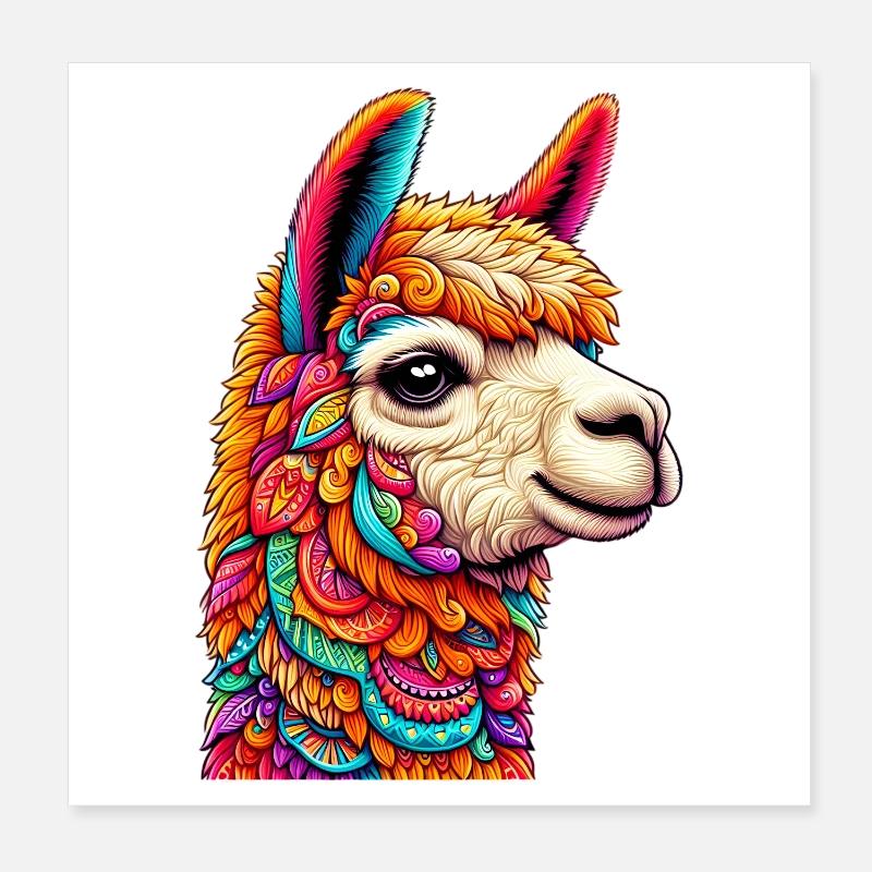 Alpaca Poster 8" x 8" (20x20 cm)