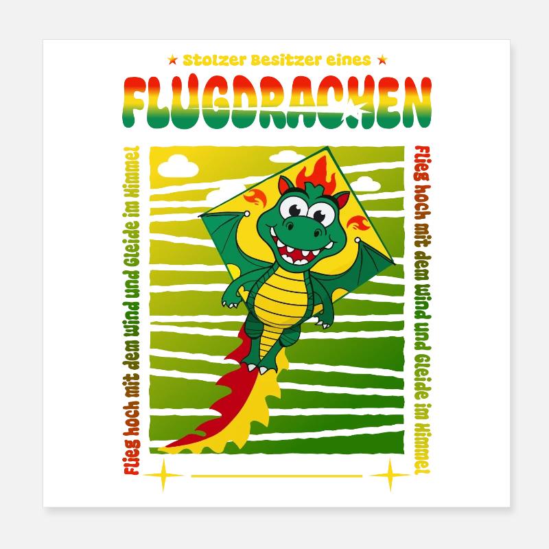 Drachen Besitzer Poster 20x20 cm