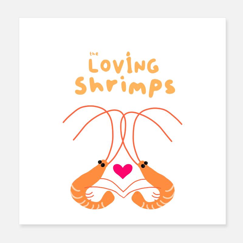 Garnelen zu zweit Poster 20x20 cm
