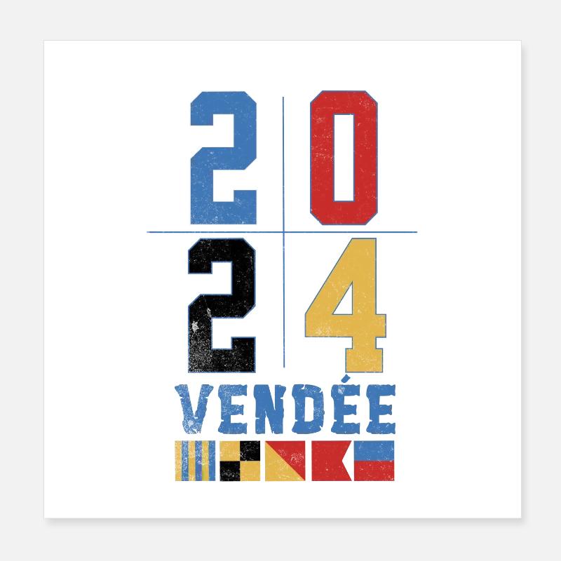 Globe regatta design Year 2024 Vendée Poster 8" x 8" (20x20 cm)