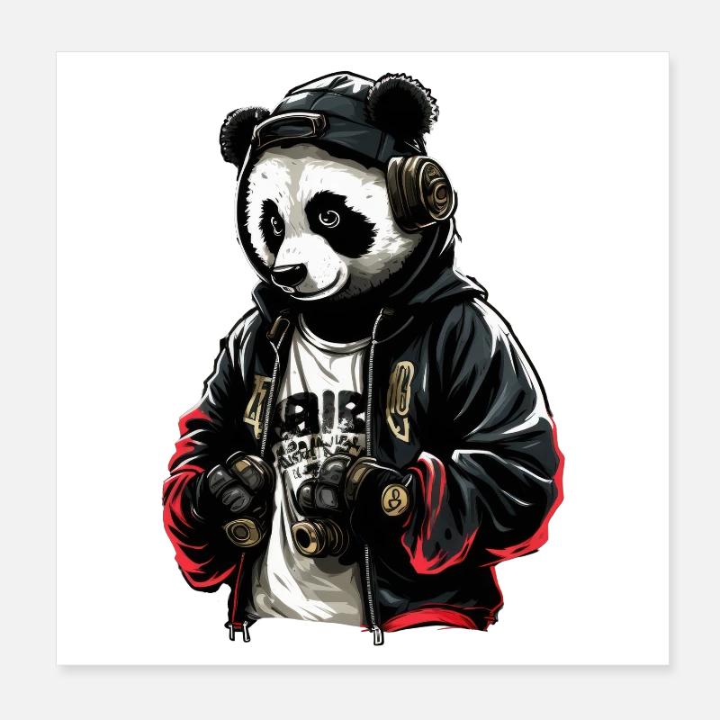 SSW29 Disko Panda Poster 20x20 cm
