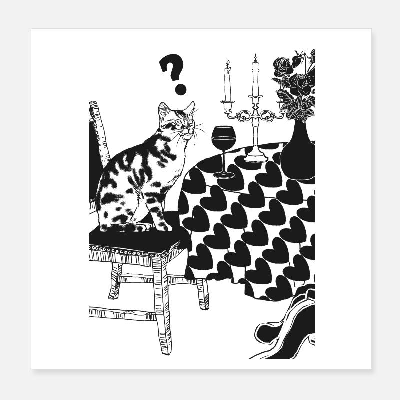 SOIRÉE EN AMOUREUX Poster 20 x 20 cm
