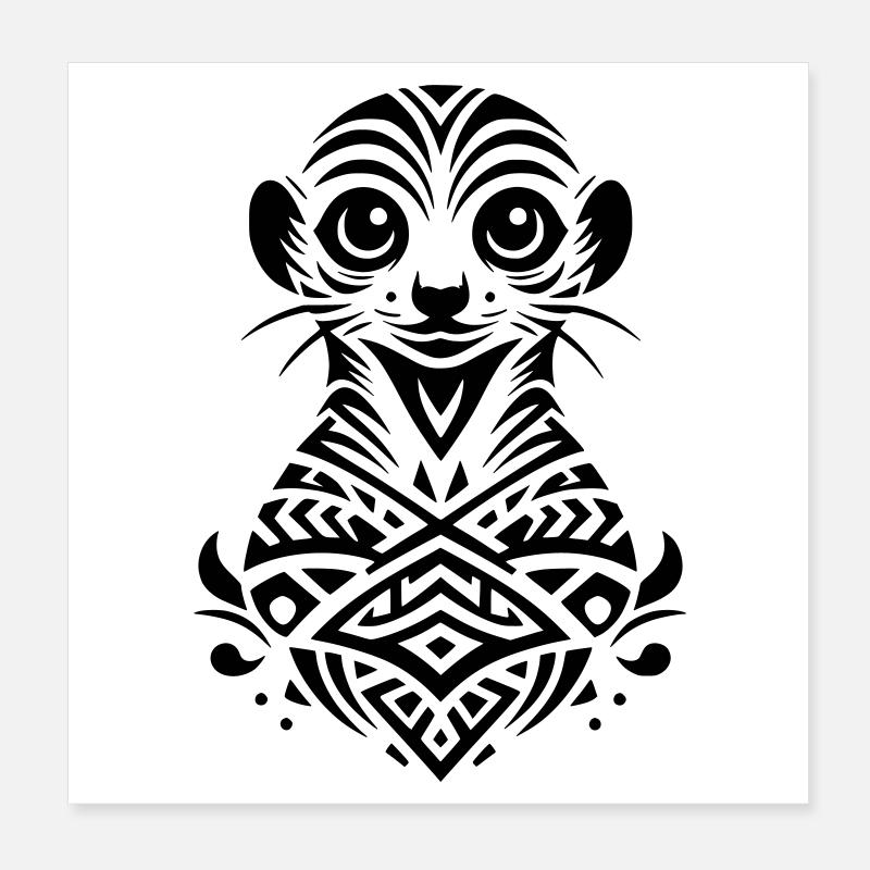 Suricate tribal Poster 20 x 20 cm