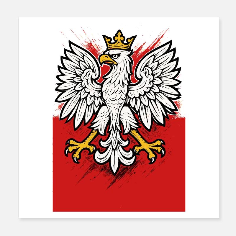 Pologne Polska aigle drapeau drapeau épique cadeau Poster 20 x 20 cm