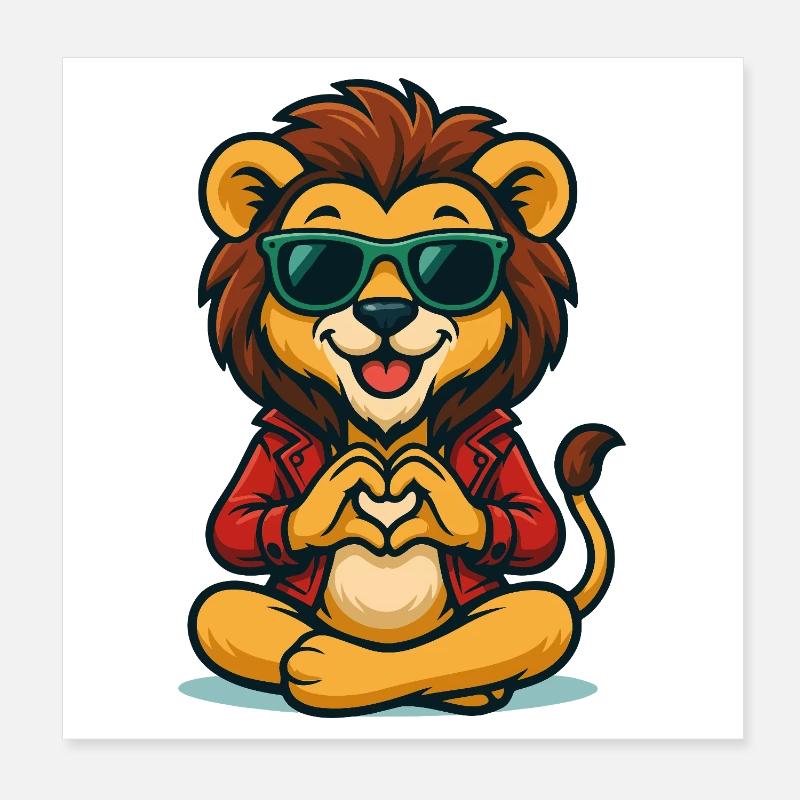 Chill Heart Lion Poster 20x20 cm