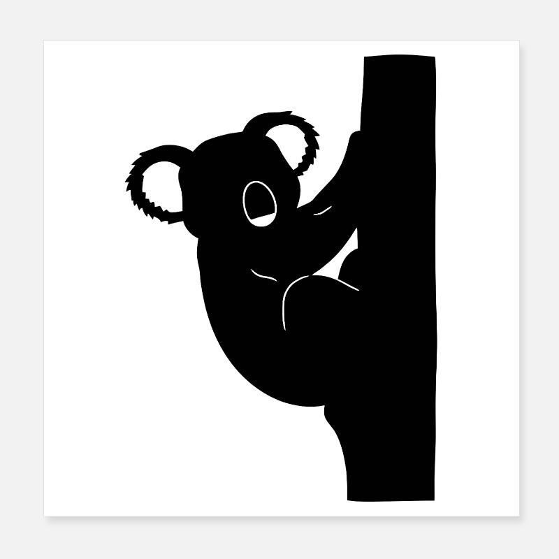 Koala Silhouette Climber Poster 8" x 8" (20x20 cm)