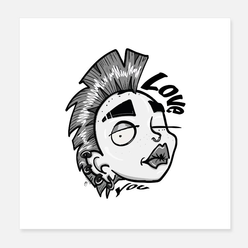 Liebe dich Poster 20x20 cm