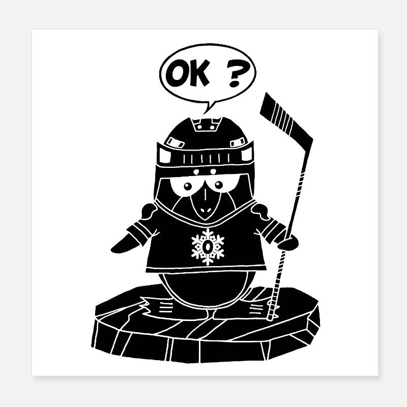 Schwarzer Sportpinguin Poster 20x20 cm