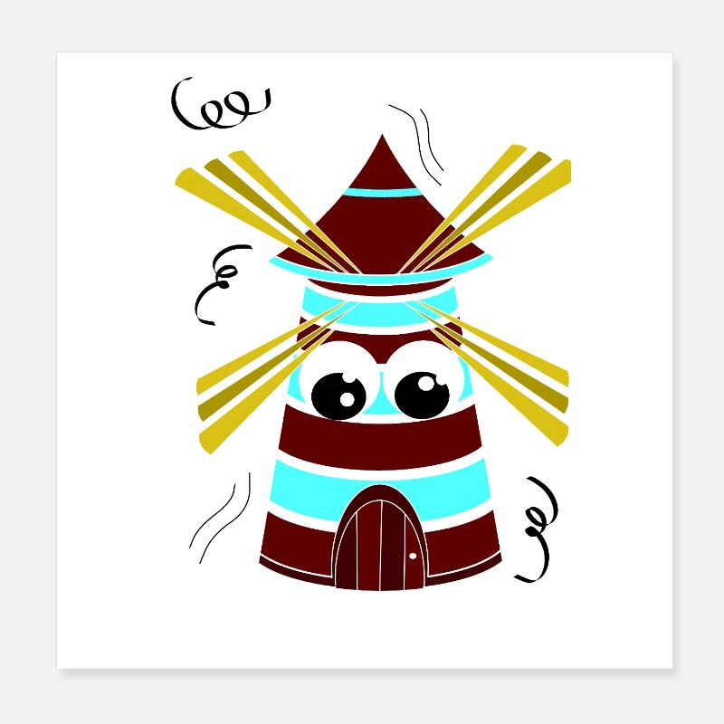 Tourne petit moulin Poster 20 x 20 cm