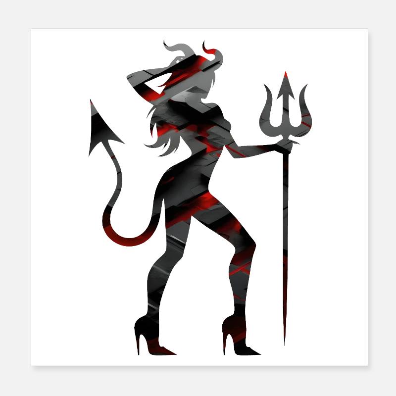 Fearless Demon Hunter Silhouette Design Poster 8" x 8" (20x20 cm)