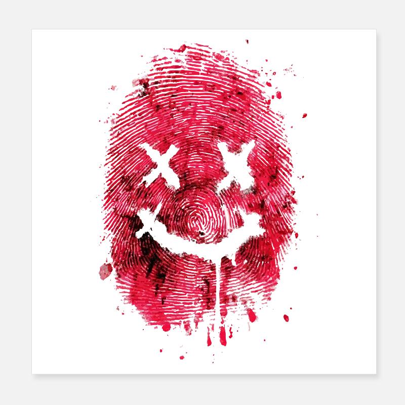 Empreinte digitale avec un message amical Poster 20 x 20 cm