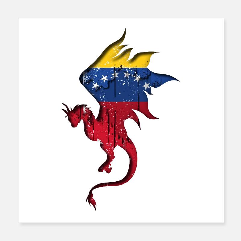 Drapeau du Venezuela - Venezuela - Dragon Poster 20 x 20 cm