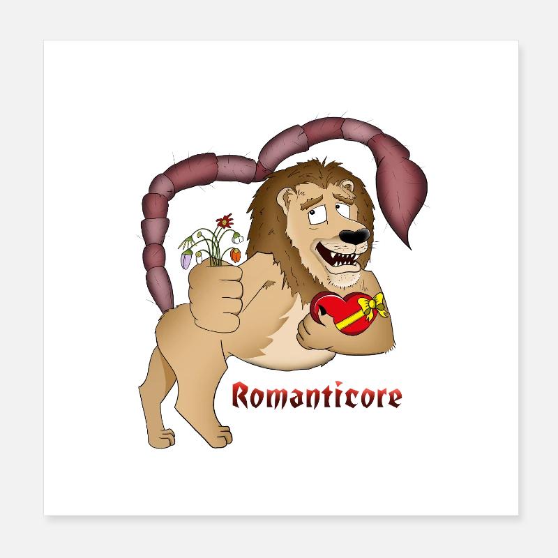 Romatisches Mantikor Design Poster 20x20 cm