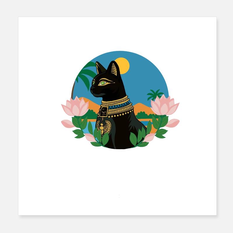Bastet déesse egyptienne Poster 20 x 20 cm