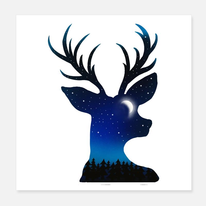 Mysterious miracle deer Poster 8" x 8" (20x20 cm)