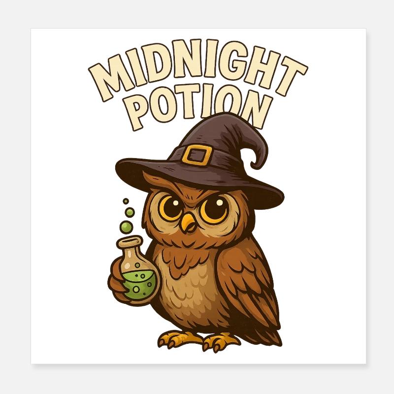  Hexen-Eule – Zaubertrank bei Mitternacht Poster 20x20 cm