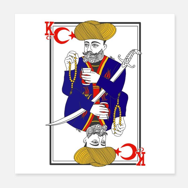 Carte à Jouer de la Tradition Turque Poster 20 x 20 cm