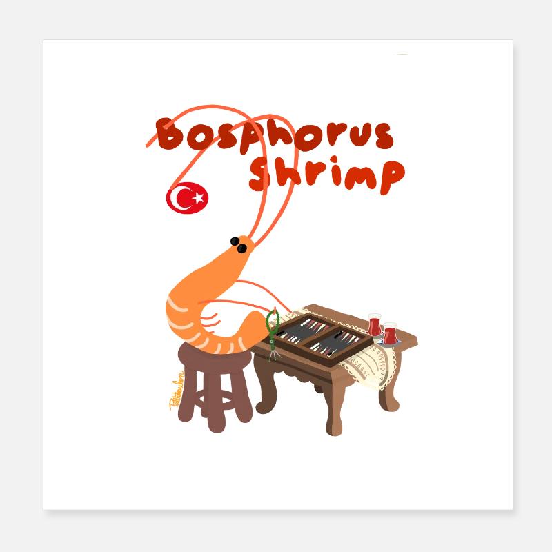 Bosphorus Shrimp, Istanbul Poster 8" x 8" (20x20 cm)
