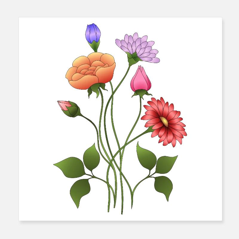 Fleur Poster 20 x 20 cm