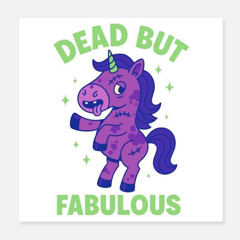 Buntes Einhorn mit Spruch Poster 20x20 cm