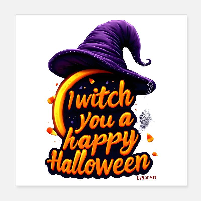 " Ich hexe dir ein frohes Halloween " Poster 20x20 cm