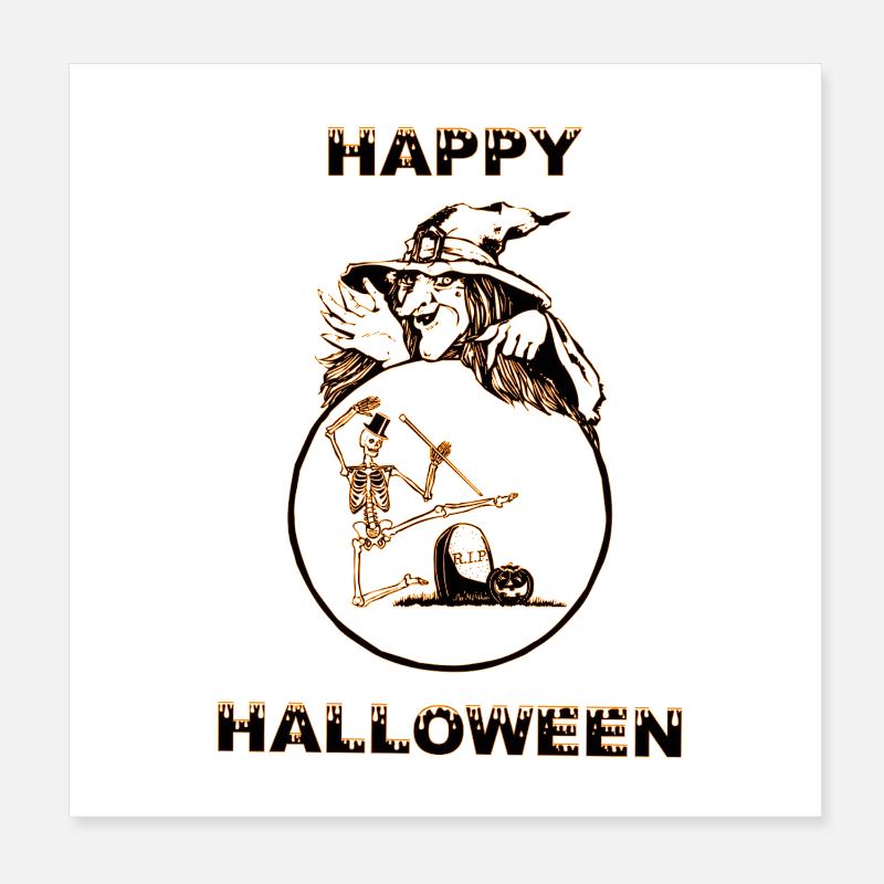 Halloween Witch Spell Design Poster 8" x 8" (20x20 cm)