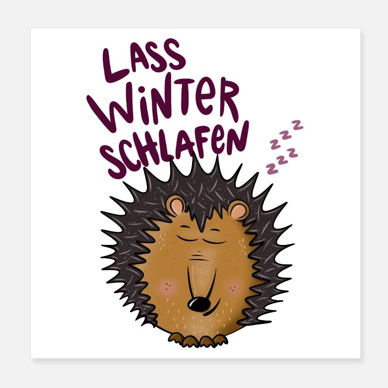 Igel im Winterschlaf Poster 20x20 cm
