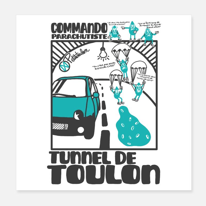 Goutte Tunnel Toulon Commando Poster 20 x 20 cm