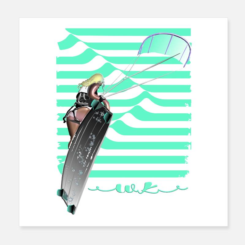 Planche à voile Diva Neonsee Poster 20 x 20 cm