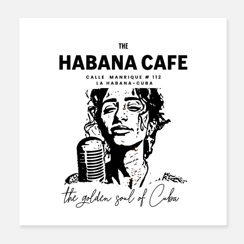 Havana Cafe Retro Gold Logo Poster 8" x 8" (20x20 cm)