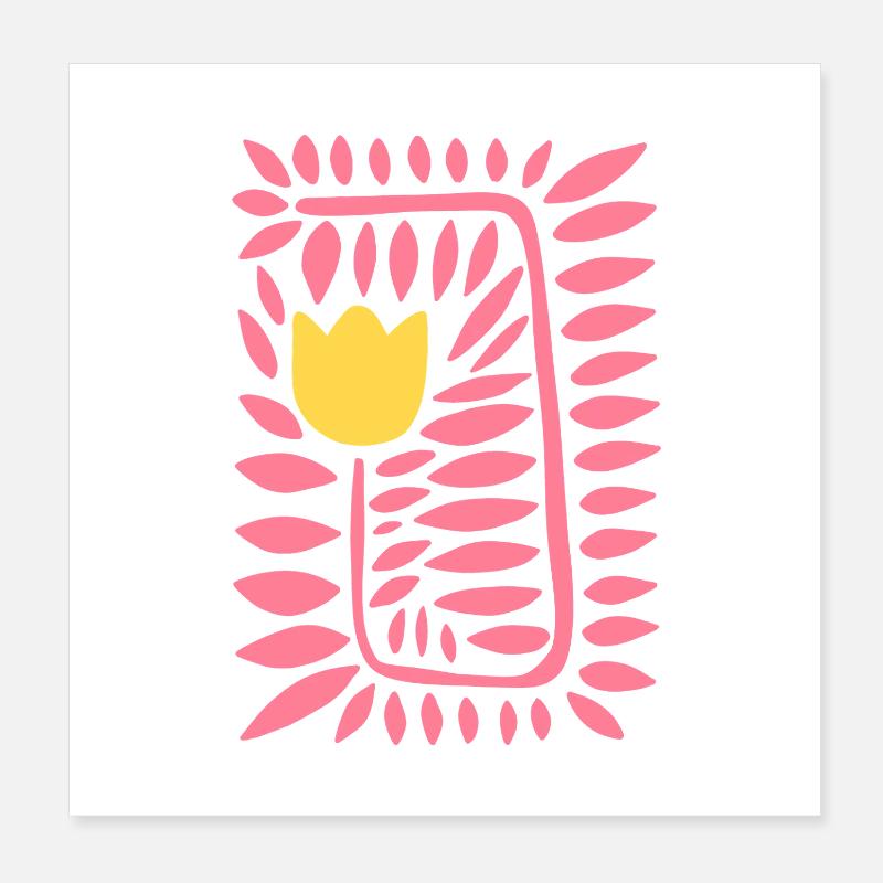 Tulipe jaune et rose Poster 20 x 20 cm