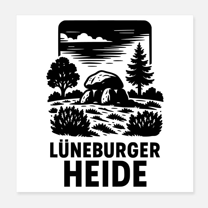 Lüneburger Heide  Poster 20x20 cm
