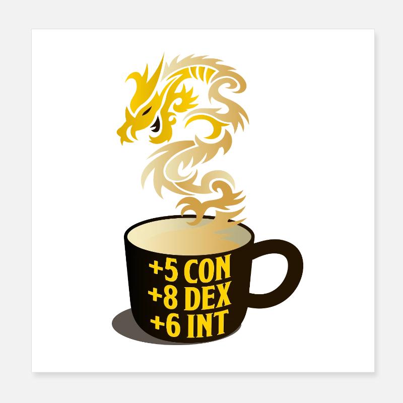 Dragon Steam RPG Stat Becher Poster 20x20 cm