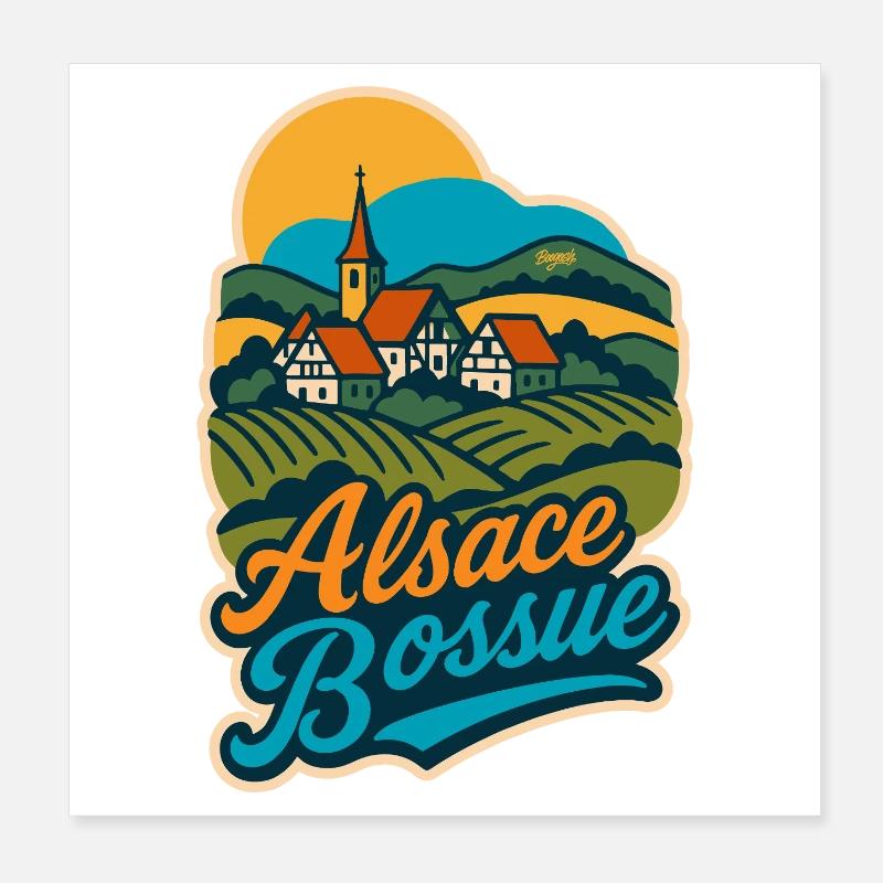 Alsace Bossue – Krumme Elsass Poster 20x20 cm