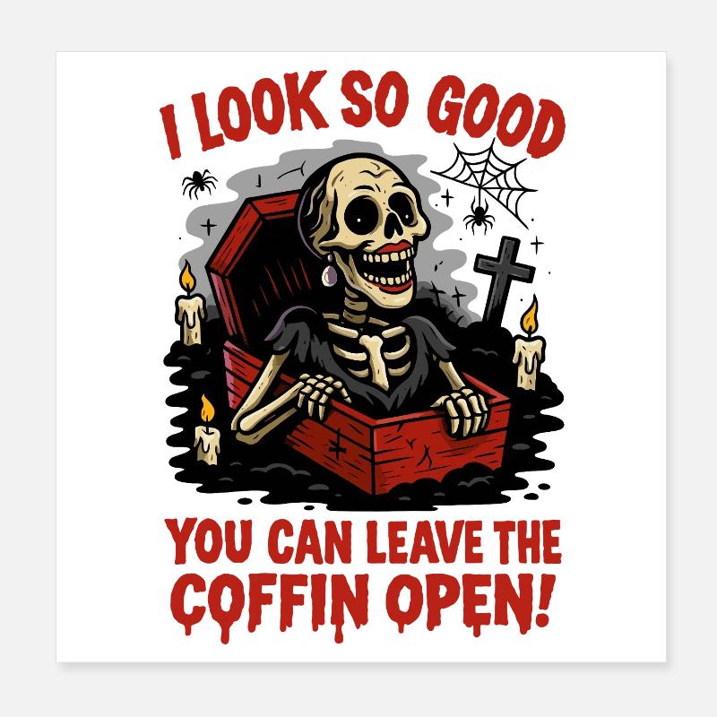 Open Coffin Style Poster 8" x 8" (20x20 cm)