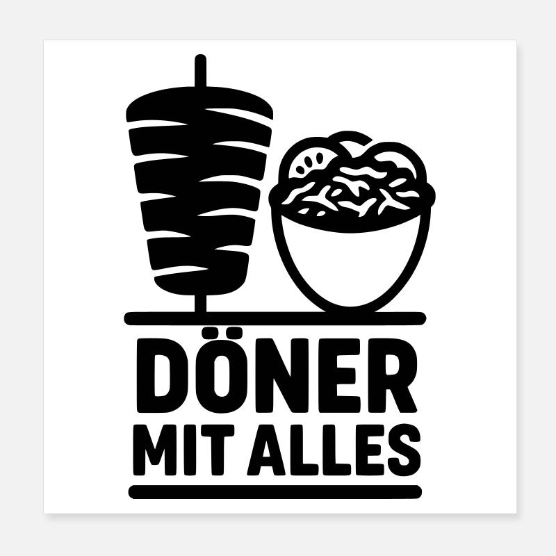 Döner mit alles Poster 20x20 cm
