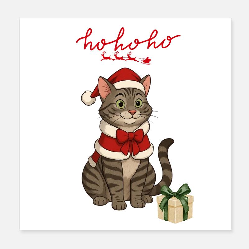 HoHoho, Graue Katze Poster 20x20 cm