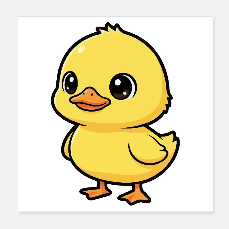 Mignon canard kawaii Poster 20 x 20 cm
